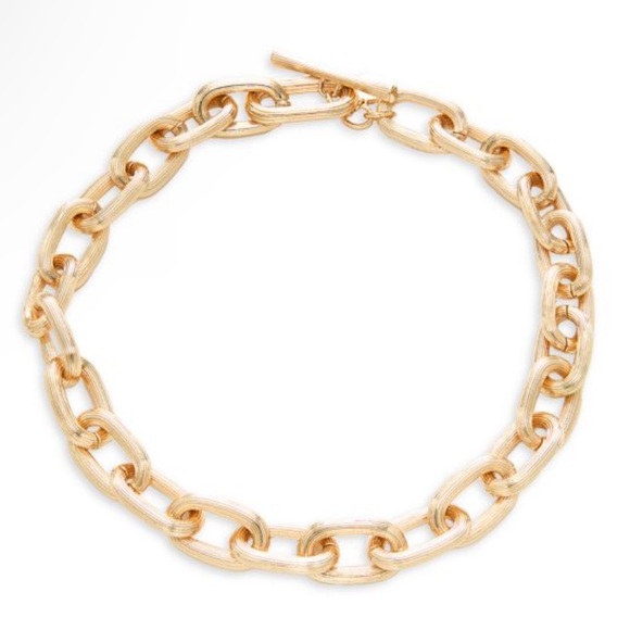 AllSaints Beautiful Gold-Tone Link Chain Necklace 17” New. DUST BAG.. - Picture 8 of 8